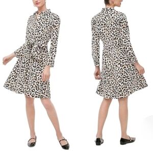 J.Crew Leopard Print Long Sleeve Dress